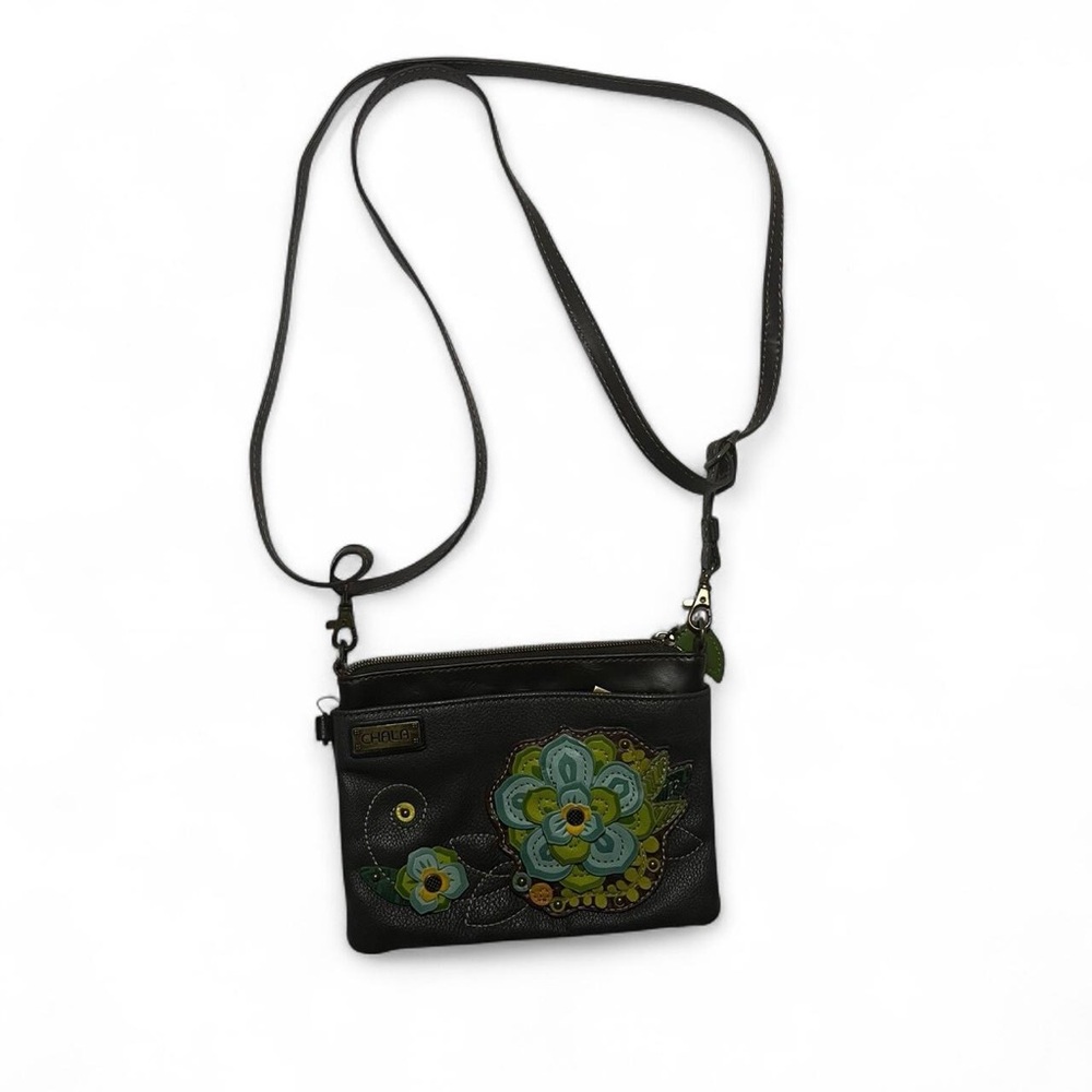 Chala Black and Green Mandala Crossbody Bag